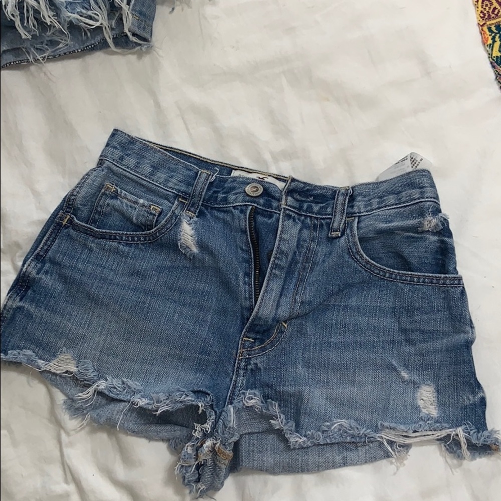 Light wash denim shorts